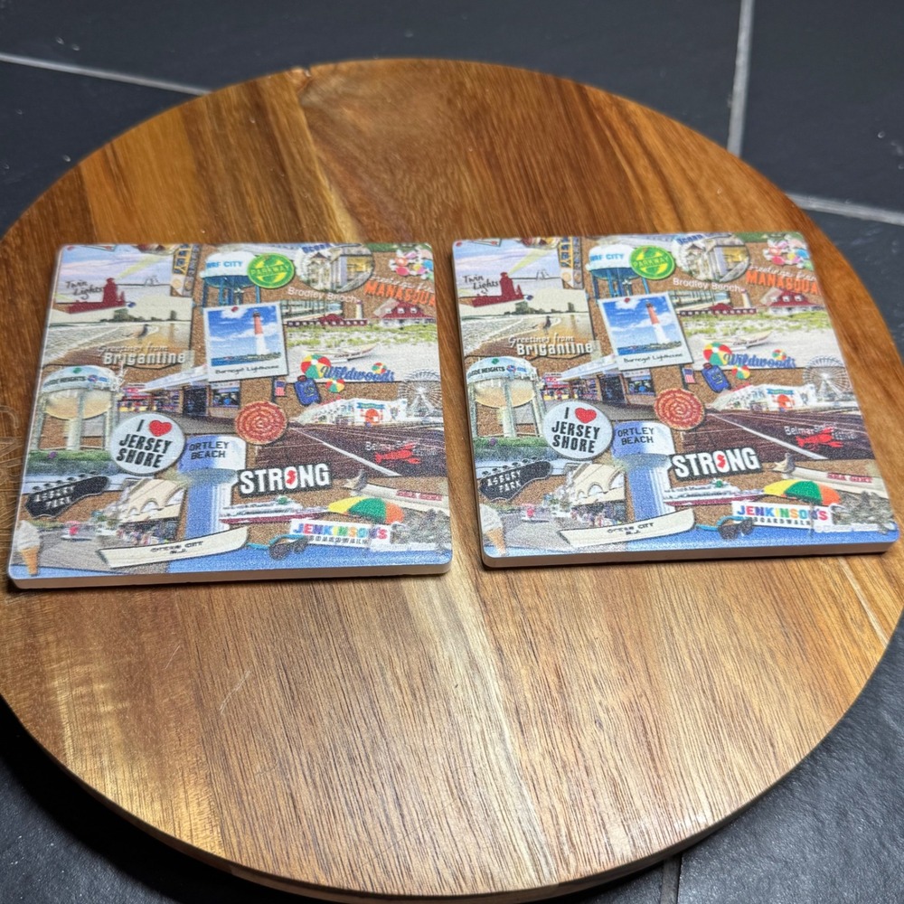 Thirstystone I Love Jersey Shore Strong Sandstone Coasters Set of 2 FS-ZW84